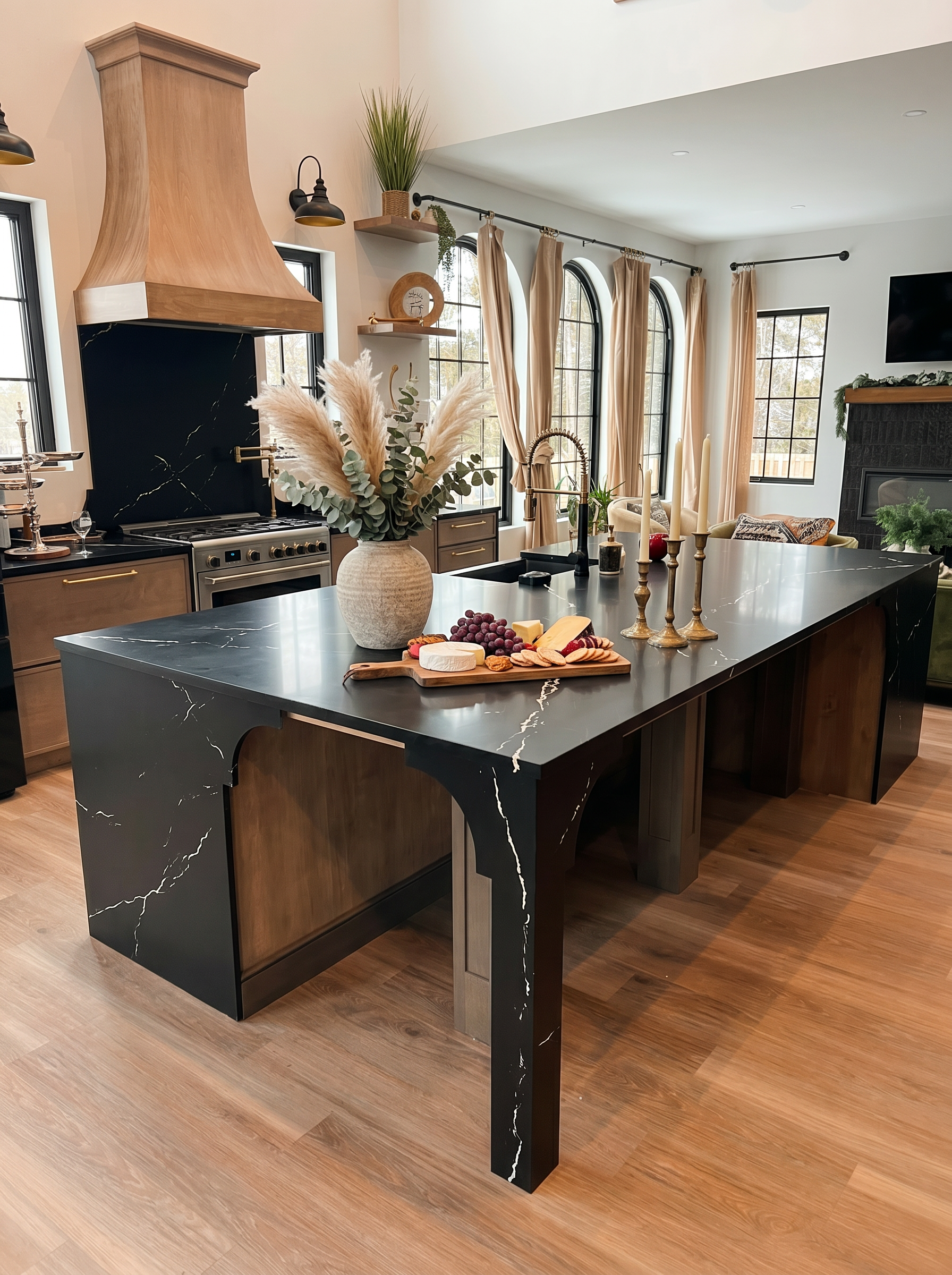 Luxury Black Marble Great Room