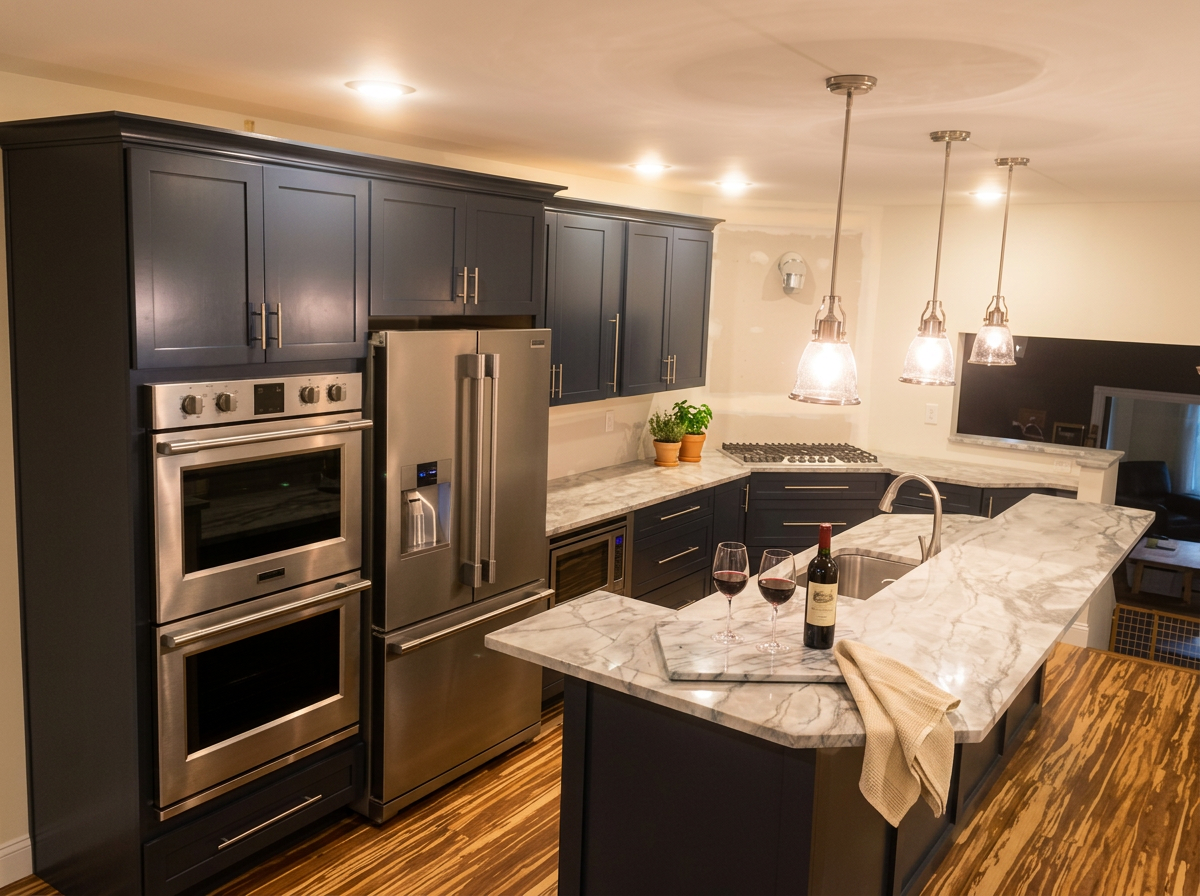 Navy & Marble Chef's Kitchen