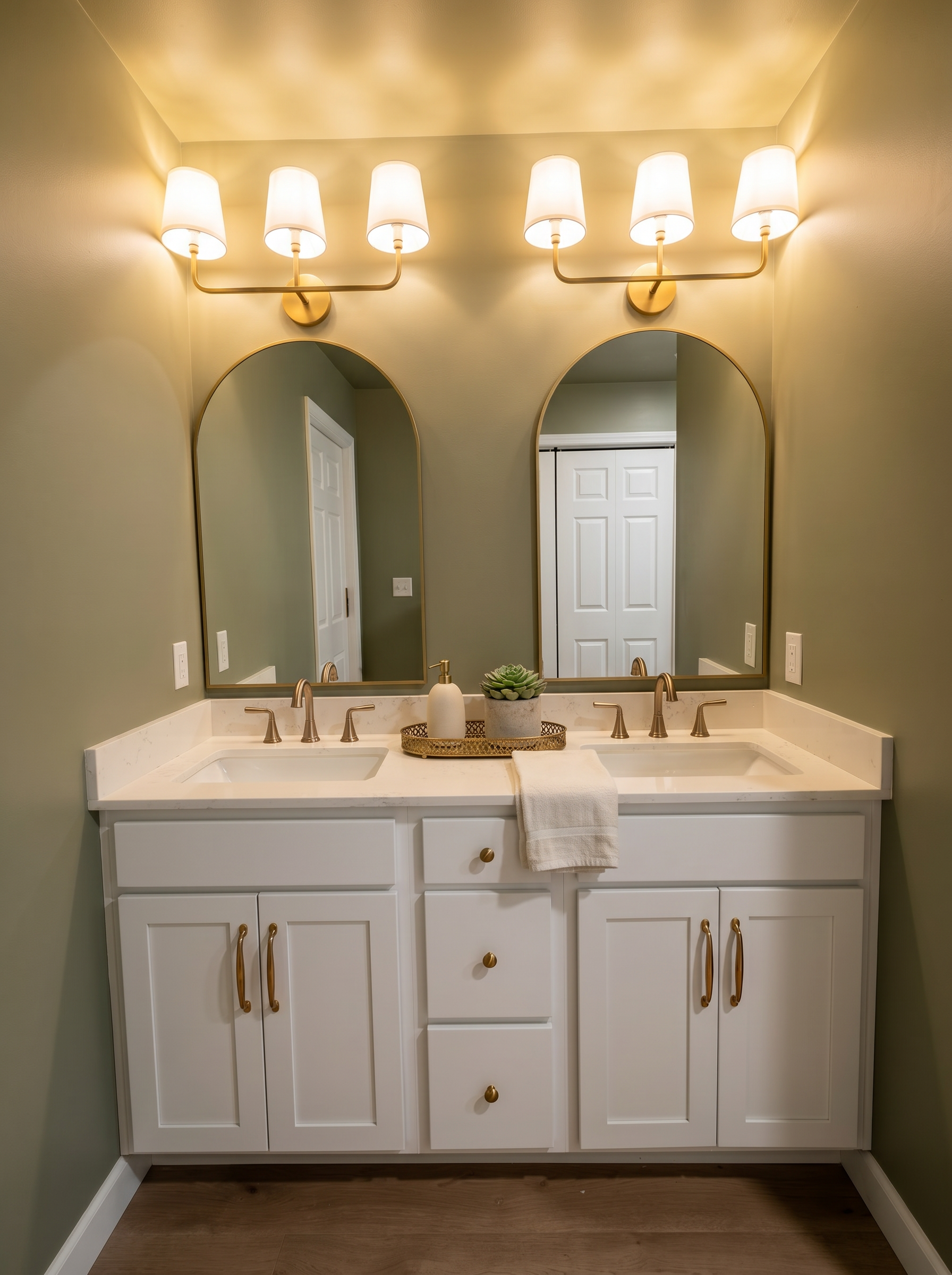 Sage & Brass Double Vanity